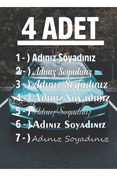 Bay S PLUS Art's Concept 4 Adet 20 Cm Beyaz Kelebek Cam 4 Adet Isim Soy Isim ...