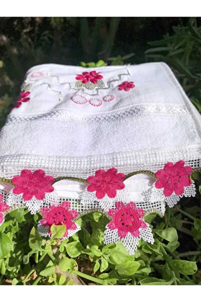 Peacock Πετσέτα χεριών με κορδόνια, κεντημένη, κατάλληλη για τσέι