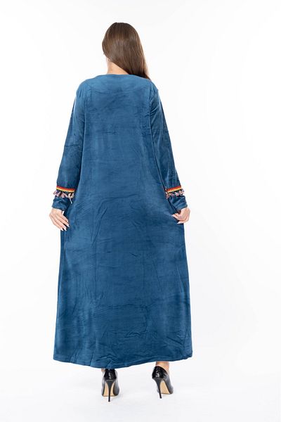mervemoda Women's Long Sleeve Velvet Dress