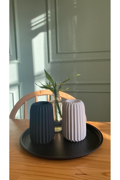 KiblyHome Set de 2 vaze cu dungi