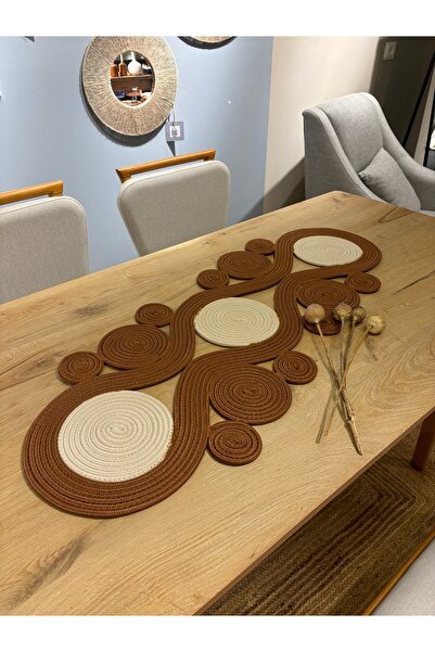 MaVaux Ahenk Jute Straw Look Runner - 40x110, Special Design Tablecloth, Jute Ranir