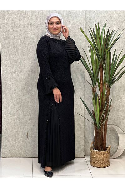 Butik büyük beden Pleated Front Evening Dress