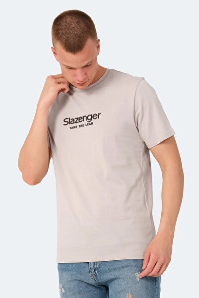 Slazenger Men's Stone Gray Short Sleeve T-shirt - Voıtto St14te111-280