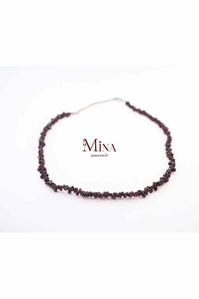 Mina Souvenir Natural Stone Necklace and Bracelet Set Variations (Pink Quartz, Tulip, Tiger Eye)