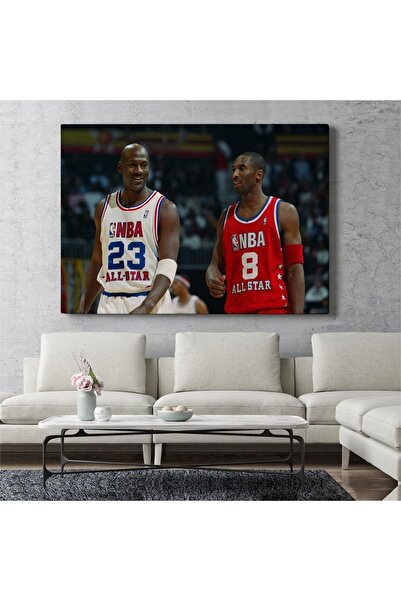 TosbArt Michael Jordan Ve Kobe Bryant Kanvas Sanat Tablosu Yüksek Kalite Diji...