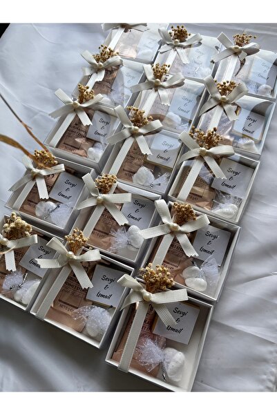 Febecandle Türk kahvesi + Badem şekeri + Madlen Çikolata Set , Nikah Şekeri S...