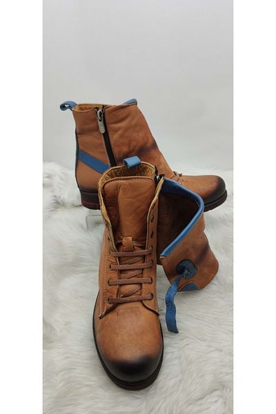 ÇİĞDEM KUNDURA Tan Colored Crocus Leather Γυναικείες Μπότες - B2A