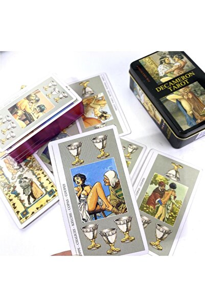 ehobim Decameron Erotic Tarot Kağıdı Metal Kutulu Tarot Destesi