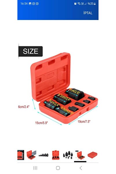 EKİNLER 8 Adet Soket Dönüştürücü Adaptör Redüktör Dönüştürücü Adaptör Seti