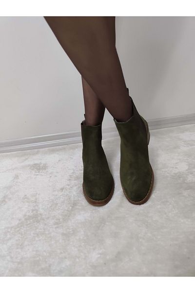 ÇİĞDEM KUNDURA Γυναικείες κοντές μπότες Helensi - Real Nubuck Leather, Side Elastic (ENZ B 16)