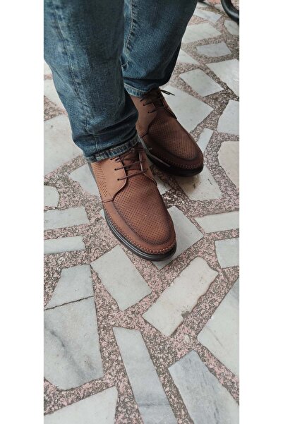 ÇİĞDEM KUNDURA Brown Color Crocus Ayalp Nubuck Leather Lace-Up Shoes