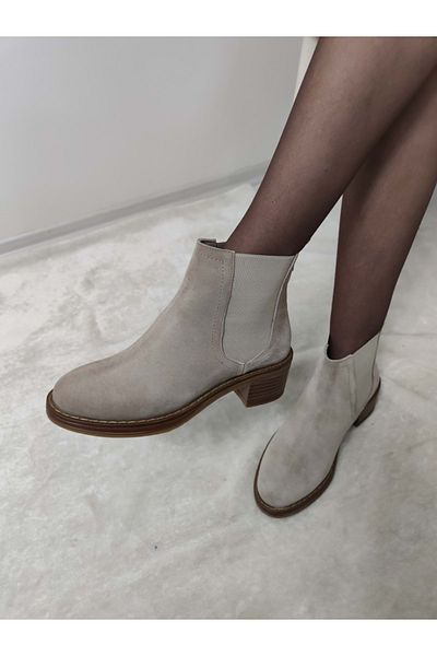 ÇİĞDEM KUNDURA Γυναικείες κοντές μπότες Helensi - Real Nubuck Leather, Side Elastic (ENZ B 16)
