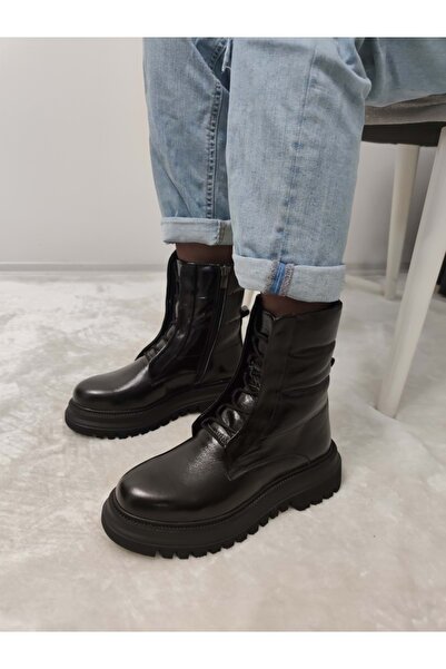 ÇİĞDEM KUNDURA APEX RUGAN DERİ KALIN TABAN KADIN POSTAL BOT (brç B20)