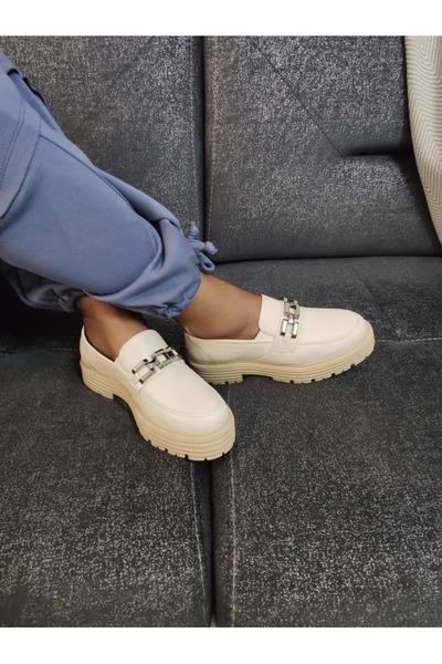 ÇİĞDEM KUNDURA Iridian - Genuine Leather Women's Oxford Shoes, Thick Sole