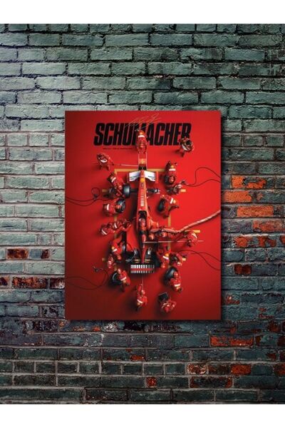 ZNC Michael Schumacher - Formula -1 - Eşsiz Tasarım Otomobil Posterleri, Özel Tasarım Kağıt Poster