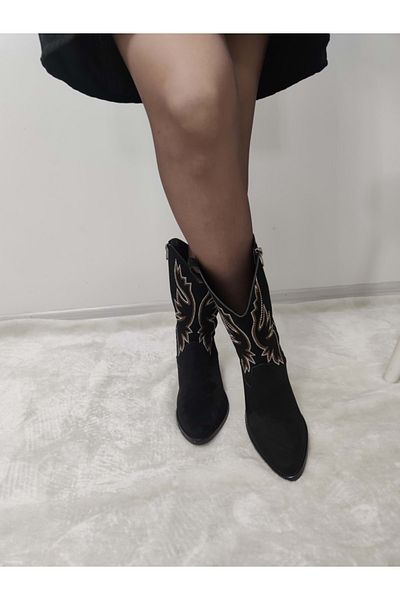 ÇİĞDEM KUNDURA Sage Suede Women's Cowboy Boots - Zippered