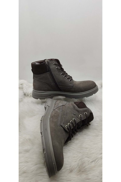 Voyager Чоловічі черевики - сірий нубук, натуральна шкіра, бічна блискавка (4976)