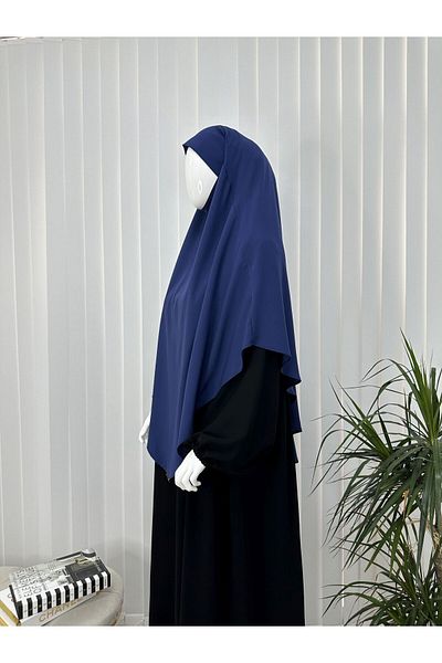 erasra class Indigo Single Layer Medina Silk - Πρακτικό δεμένο τρίγωνο σουφλέ κασκόλ Hijab (Κατάλληλο για Hajj και Umrah)