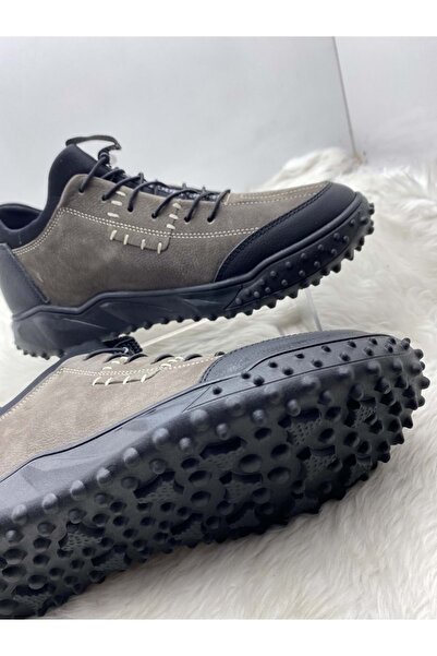 Voyager Μποτάκια μέχρι τον αστράγαλο από πραγματικό δέρμα Nubuck Sand Color - Rubber Tied (6012)