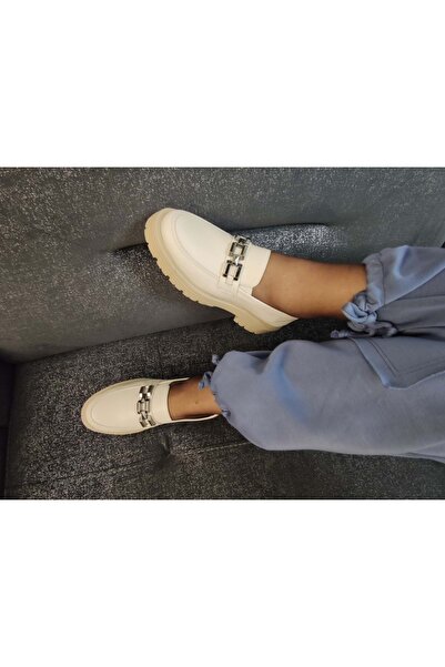 ÇİĞDEM KUNDURA Iridian - Genuine Leather Women's Oxford Shoes, Thick Sole