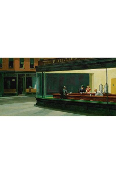 pixartsanat Edward Hopper Pixart Art Mosaic - Le Tableau Painting, 71X41