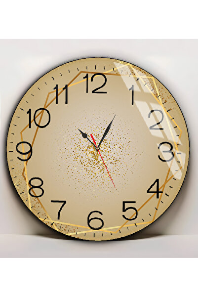 Harika bir ev Hari̇kabi̇rev | Unbreakable Glass (Watch) Cream Gold Color Abst...