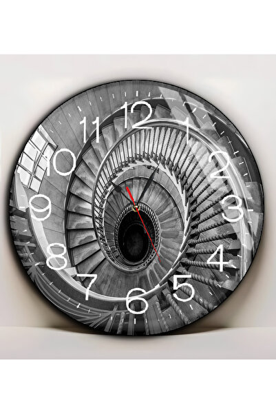 Harika bir ev Hari̇kabi̇rev | Unbreakable Glass (Hour) Black Gray Spiral Stai...