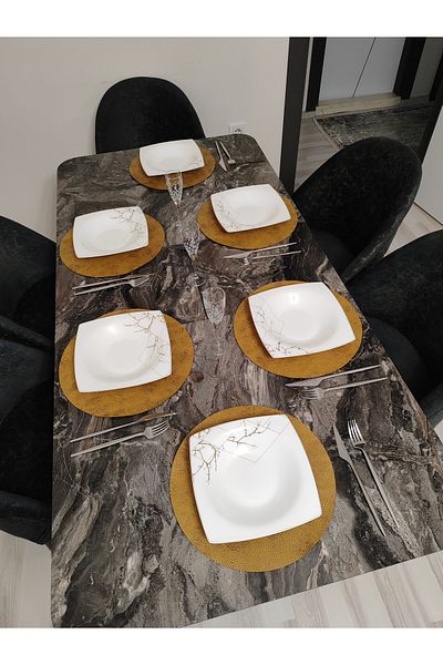 ByDekor Design 6 Pieces Plate / American Service Lux Presentation Plate Mat