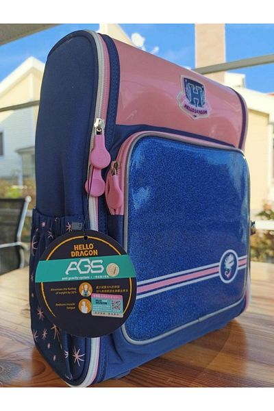 HELLO DRAGON Pink Spine Protector School Bag