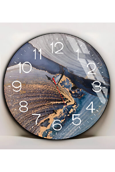 Harika bir ev هاريكابيريف | زجاج غير قابل للكسر (ساعة) لوحة تجريدية ذهبية أرج...