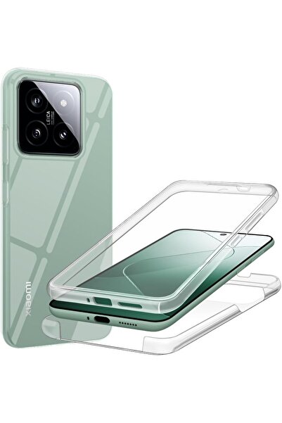 TEKNOMODA Xiaomi 14 PRO Kılıf 360 Şeffaf Ön Arka Korumalı Şeffaf Silikon