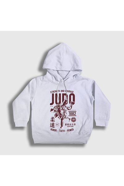 Presmono Λευκό Παιδικό Φούτερ με κουκούλα UFC MMA Judo - Kano Jigoro 502987 ττ