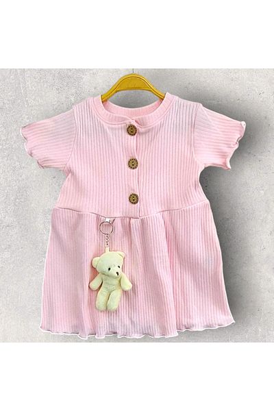 Tosyalı Burak Bebe Baby Girl Summer Dress with Teddy Bear