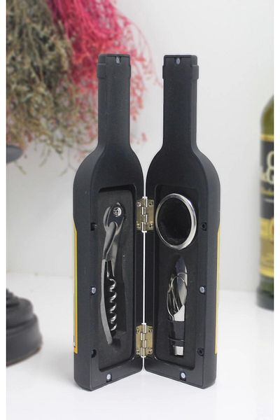 Amazex Store Small Black Bottle Corkscrew Set - Alk2630