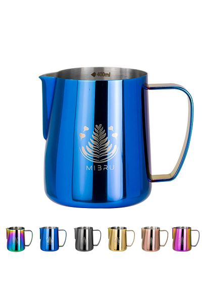 MIBRU Coffee milk froathing pitcher 400ml blue from MIBRU
