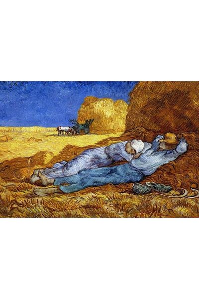 pixartsanat Vincent Van Gogh - Painting La Siesta Pixart, 71X41 cm Art Mosaic and Famous Painter