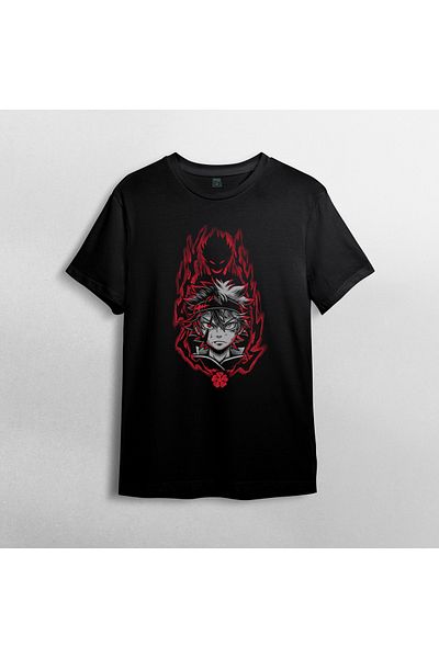 Pixxa Μαύρο τριφύλλι Asta - T-Shirt 100% Cotton Crew Neck Model 2