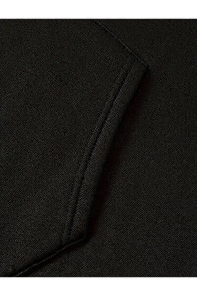 Medinenur Zipper Patterned Cat Hooded Oversize Sweatshirt