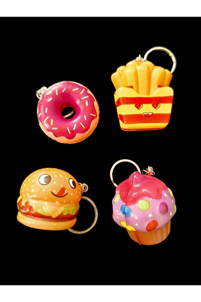 Bluoksweet 5 adet yumuşak sukuşi esnek mini oyuncak kek donut patates kızartm...