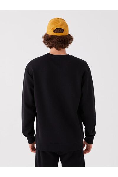 LC Waikiki Мъжки суичър с щампа с кръгло деколте и дълъг ръкав