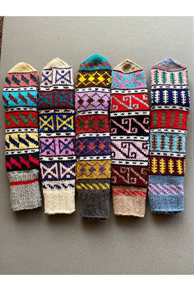 MESKSTORE El örgüsü 5 çift uzun çorap