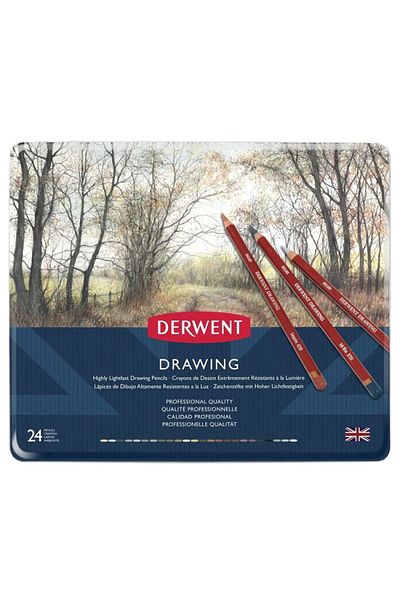 Derwent Set of 24 Colored Drawing Pens - Tin Box - Dw0700672