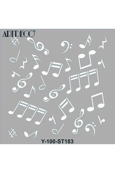 Artdeco 30x30 cm Stencil Sheet Music - 183