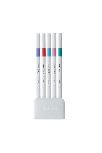 UNİ-BALL Uni Ball Emott 0.4 Fine Acrylic Nib Pen 5 Pcs Candy Colors