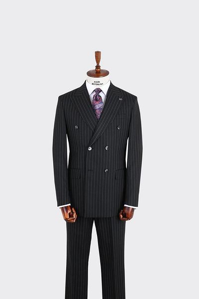 Kadir Büyükkaya Swallow Collar Double Breasted Men's Suit-Kax1202S