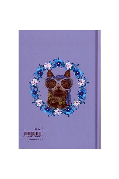 DEFFTER Caiet cu rigle A5 cu animale de culoare argintie elegantă / Fancy Cat - 96 Yp