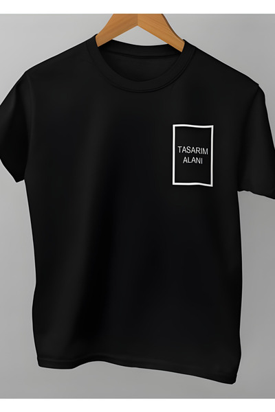 DA&TE BASKI DATE BASKI KİŞİYE ÖZEL BASKILI SİYAH TİŞÖRT