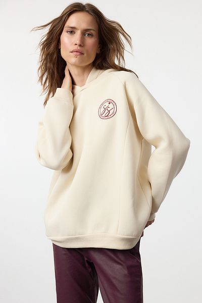 Trendyol Collection Ανοιχτό μοτίβο πέτρας - Fleece Oversize πλεκτό φούτερ TWOAW25SW00241