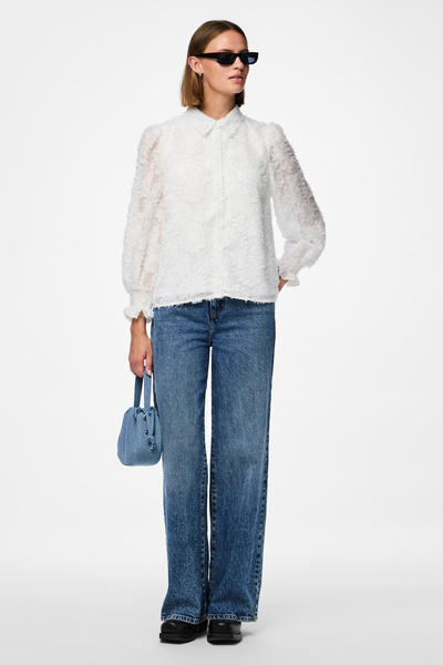 PIECES Dámská košile Wov Pre100 s krátkým rukávem