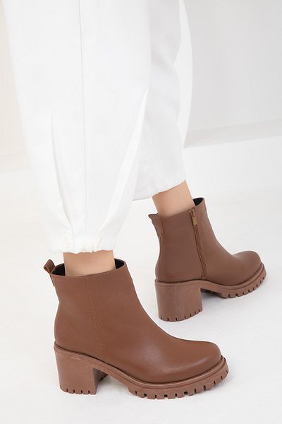 SOHO Tan γυναικείες μπότες - 1977 Model Bootie